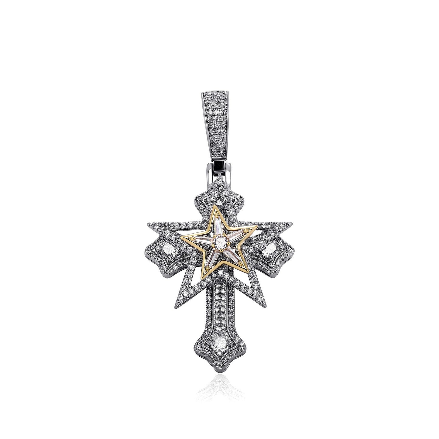 ICE WATER Spinner Zirconia cross Pendant