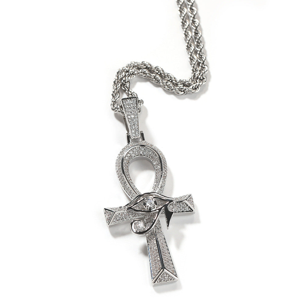 ICE WATER Hip Hop Eye Of Horus Ankh Cross zirconia Pendant