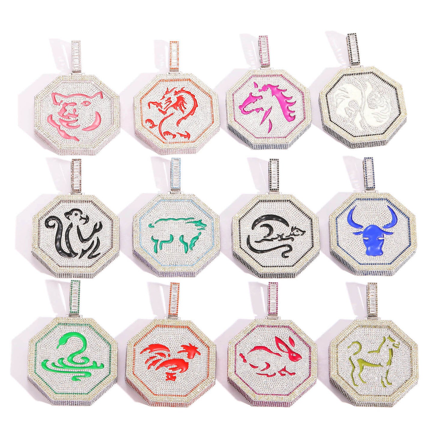 ICE WATER Twelve Chinese Zodiac Signs Card Pendant