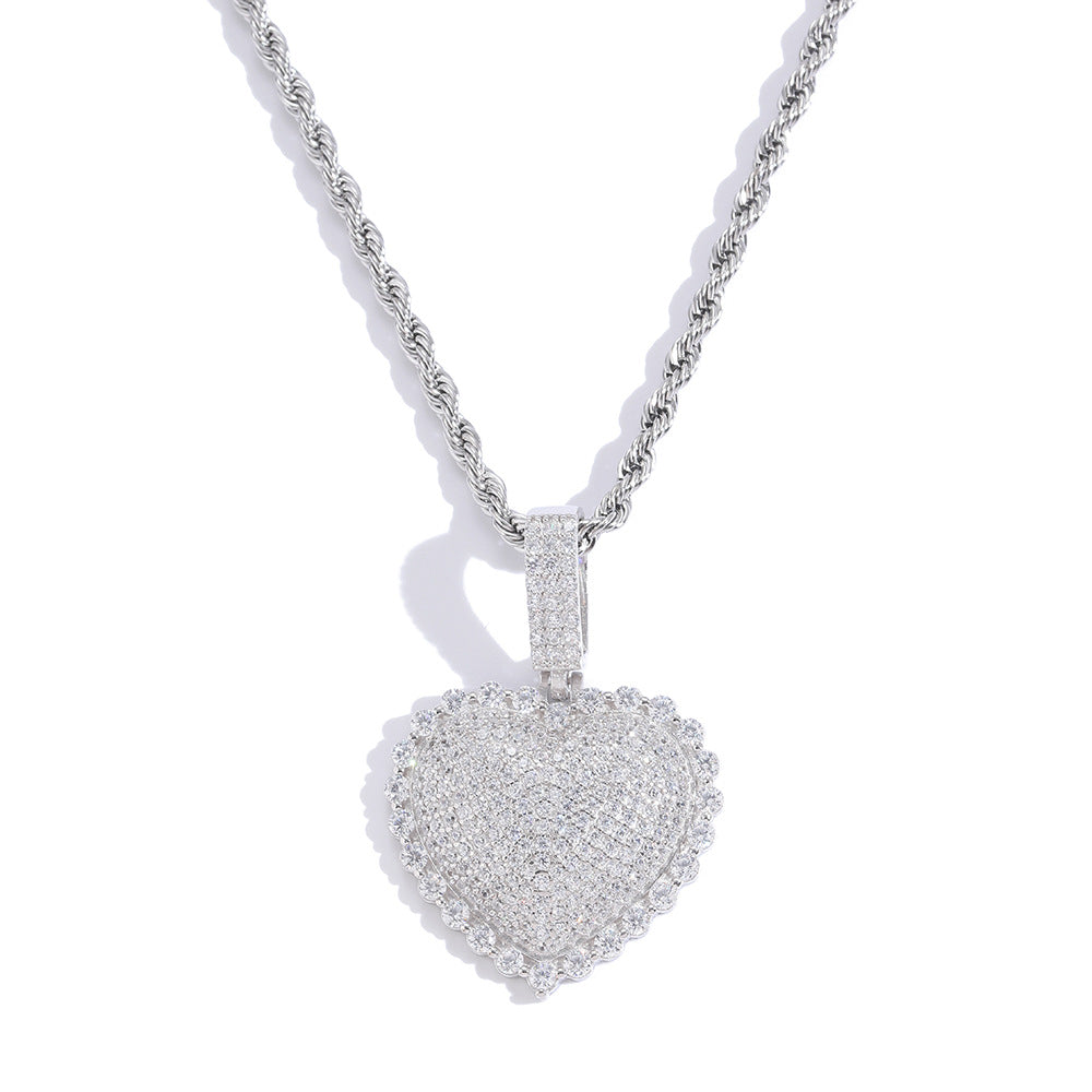 ICE WATER CZ heart shape 925 style Pendant