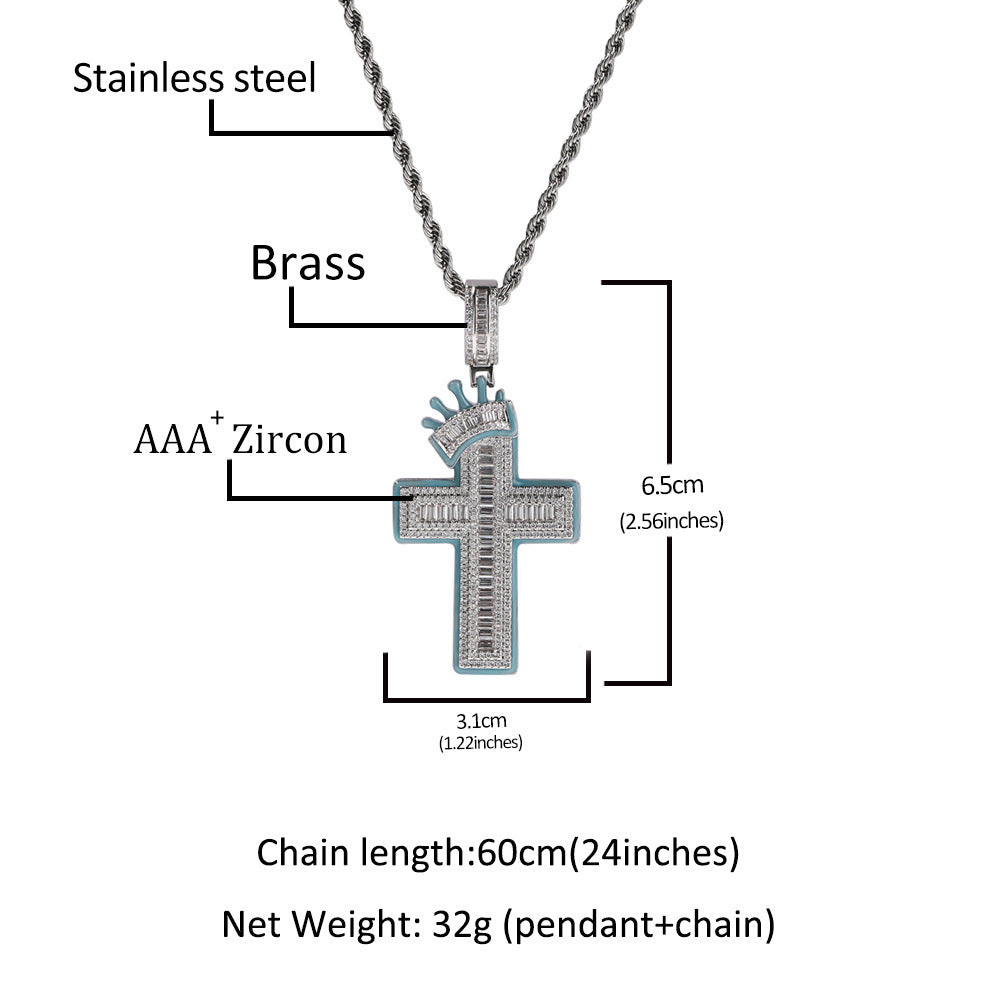 ICE WATER Luminous Cross Charm zirconia Pendant