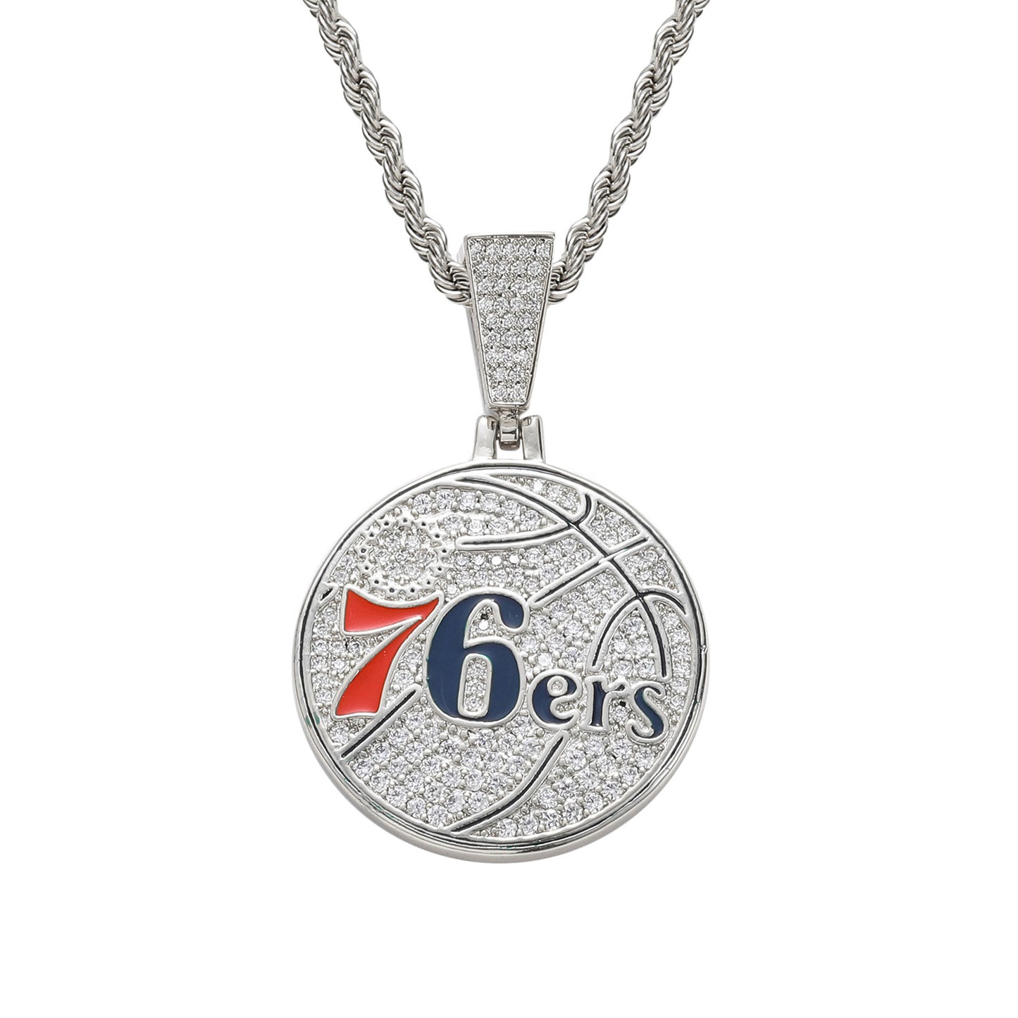 ICE WATER Philadelphia 76ers team pendant copper zirconia