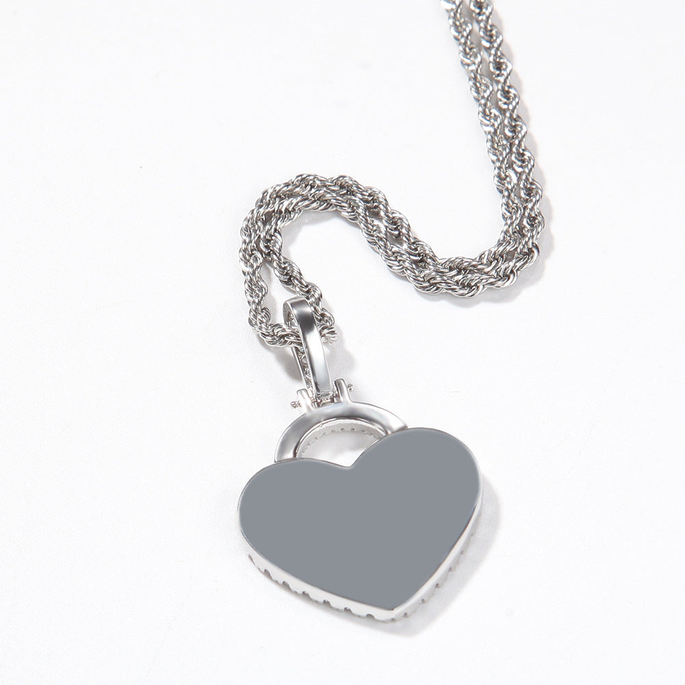 ICE WATER Zirconia 14k Love Lock pendant