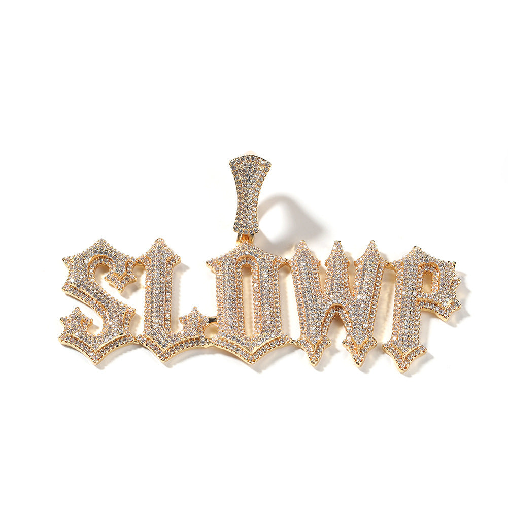 ICE WATER Custom letter pendant zirconia