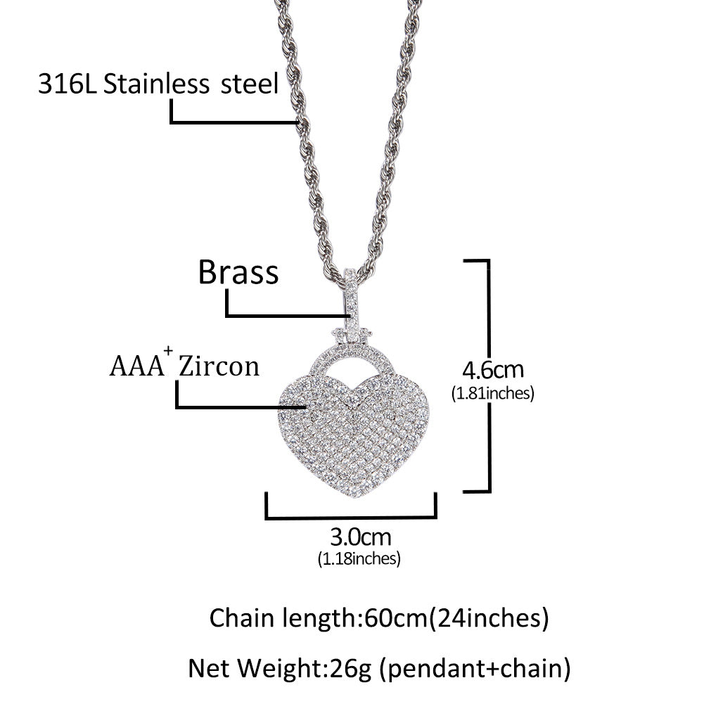 ICE WATER Zirconia 14k Love Lock pendant