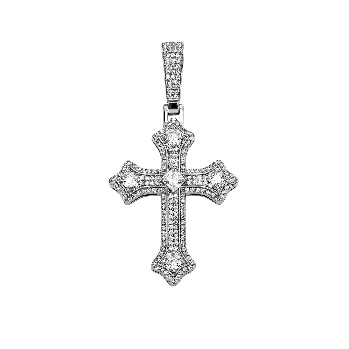 ICE WATER Hip-hop Cross zirconia Cuban Pendant