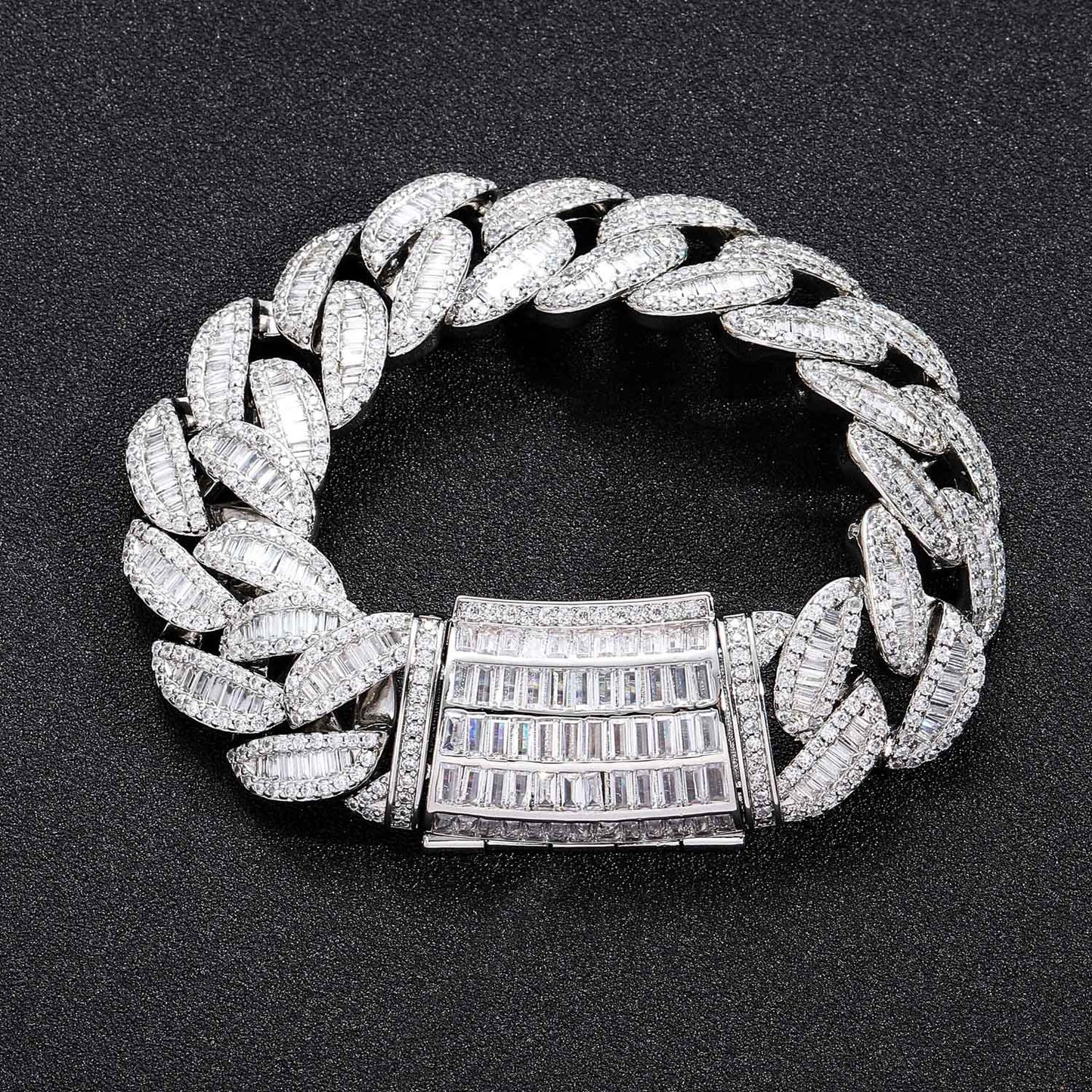 ICE WATER 20mm zirconia Hip Hop Cuban Bracelet Necklace copper Chain