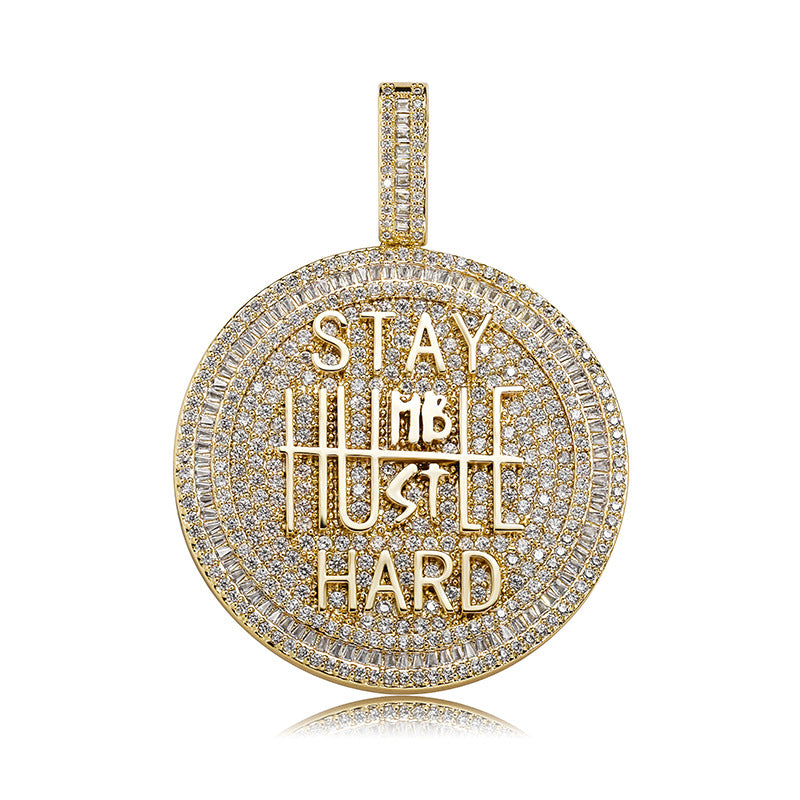 ICE WATER zirconia Pendant  Hip Hop Round Charm