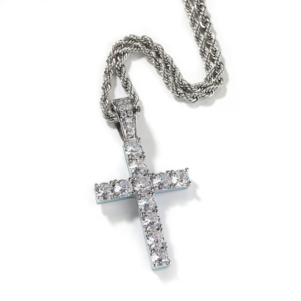 ICE WATER Luminous cross Pendant Hip Hop