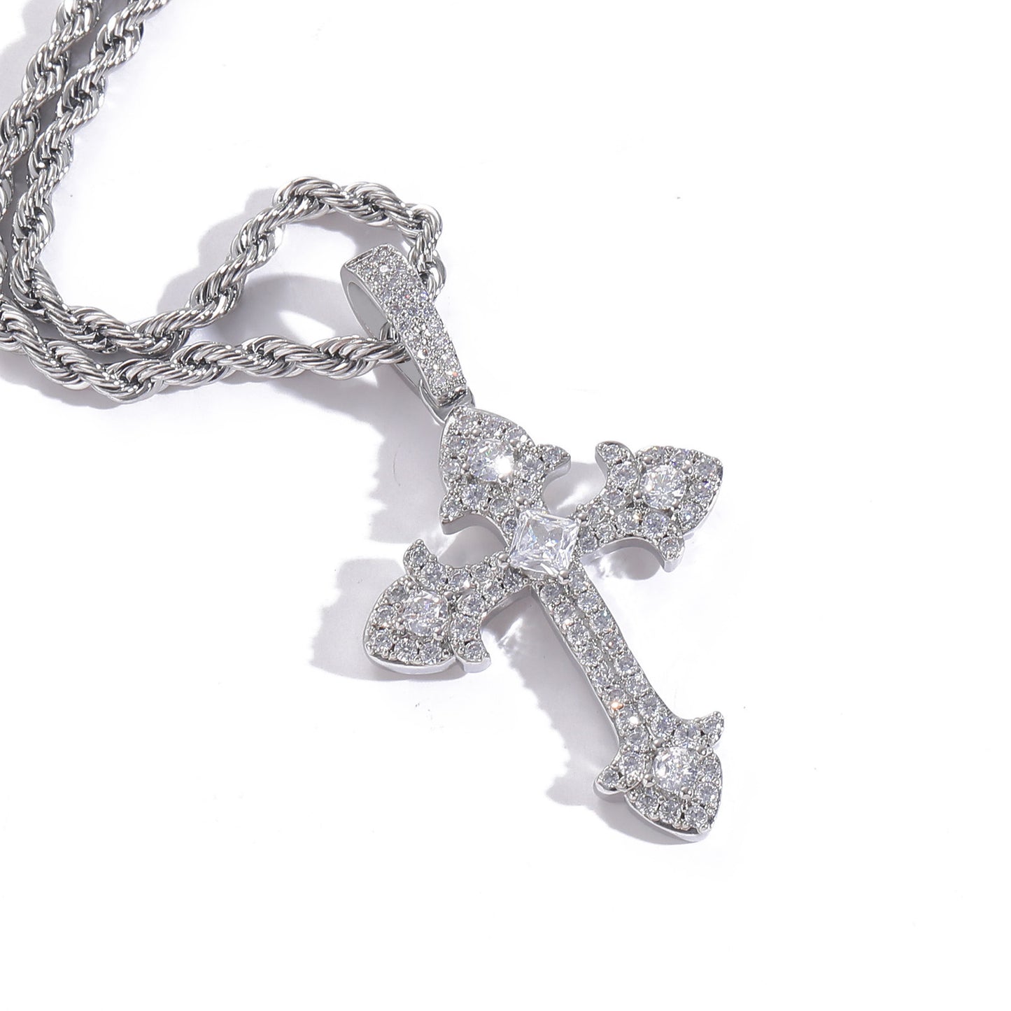 ICE WATER Cross Pendant, Copper With Zirconia