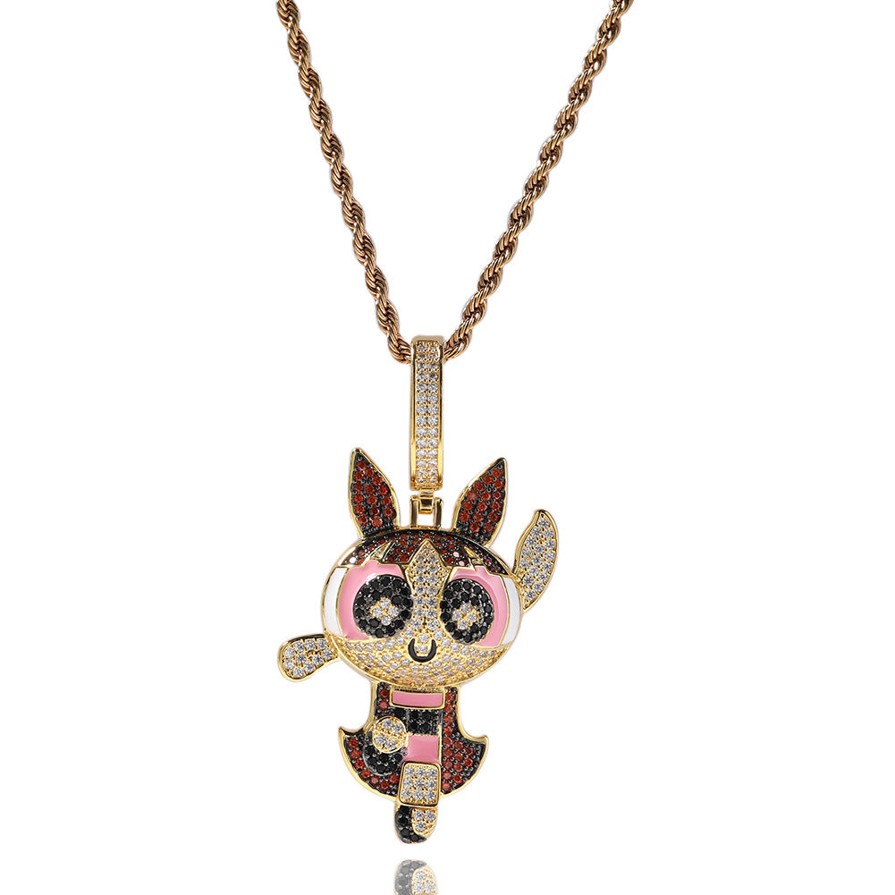 ICE WATER The Powerpuff Girls pendant copper zirconia