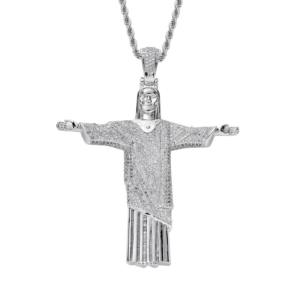 ICE WATER Hip Hop Jesus Cross Cubic Zirconia Pendant