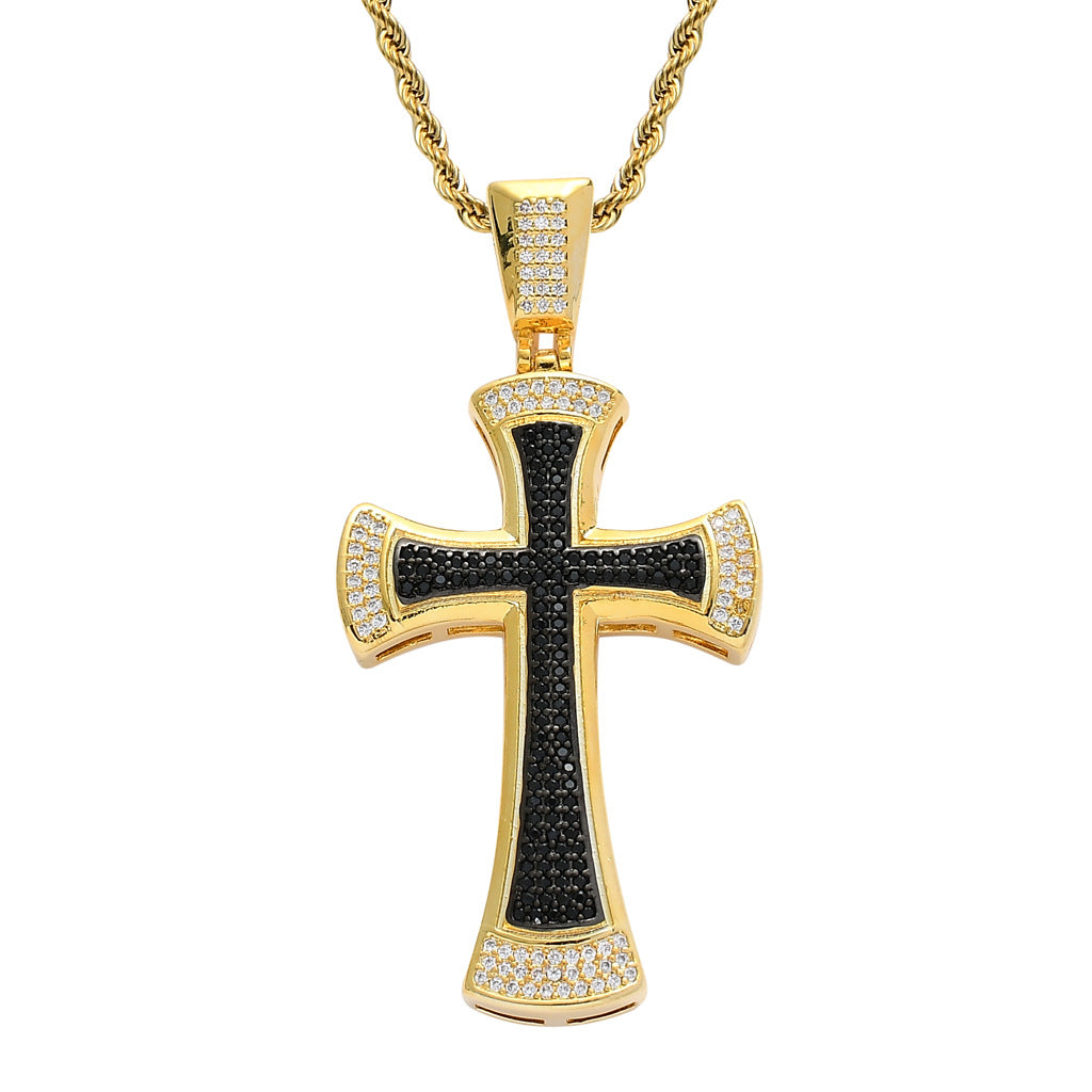 ICE WATER Hip-hop Cross Cooper Cuban zirconia Pendant