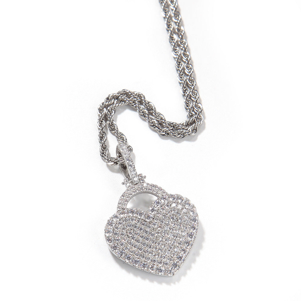 ICE WATER Zirconia 14k Love Lock pendant