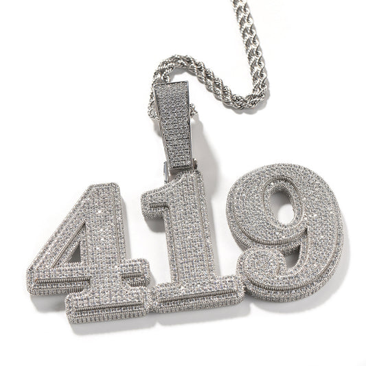 Large custom numbers/letters pendant