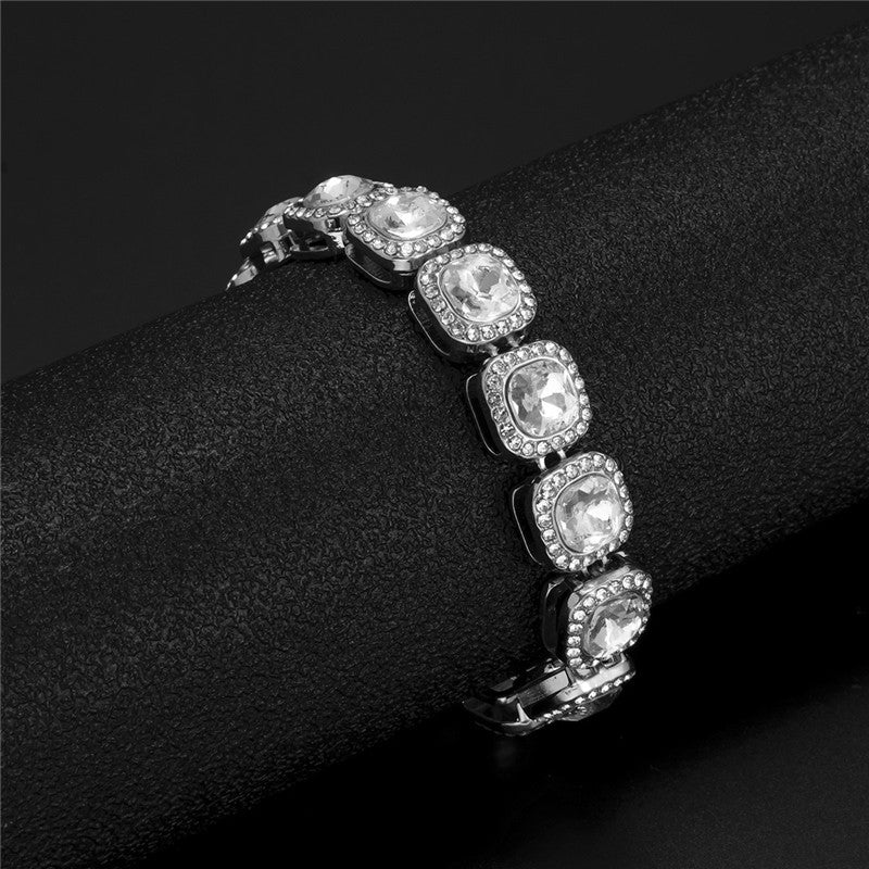 Elegant Square Watch & Zirconia Tennis Necklace Includes Tennis Bracelet 3 Piece Watch Sets