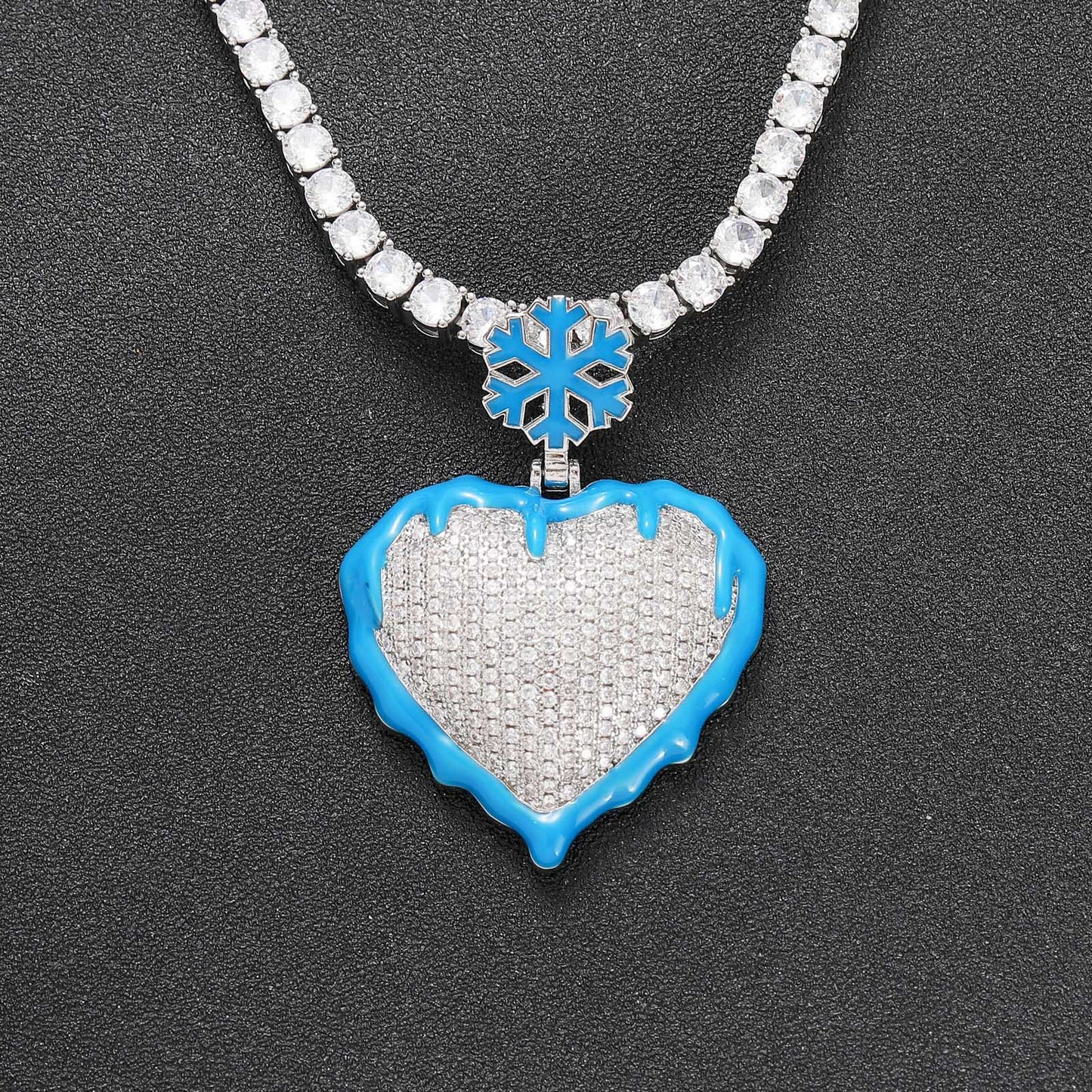 ICE WATER Luminous Ice&Fire Heart pendant zirconia copper