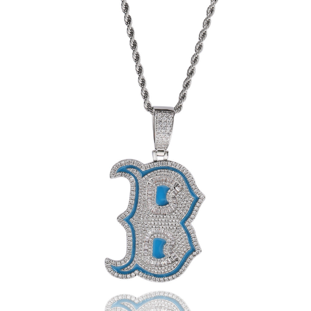 ICE WATER Luminous Letter B Pendant Zirconia