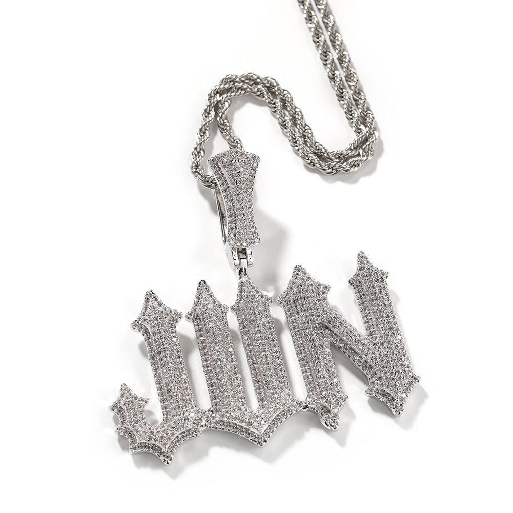 ICE WATER Custom letter pendant zirconia