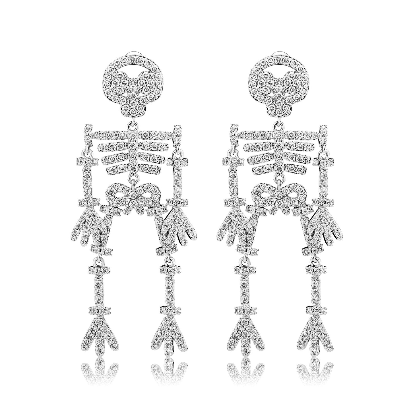 ICE WATER Skull Style Copper Zircon Earrings