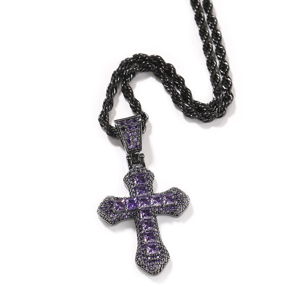 ICED SMALL CROSS PENDANT BUNDLE IN WHITE GOLD-PLATED