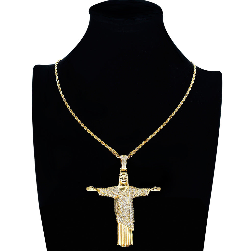 ICE WATER Hip Hop Jesus Cross Cubic Zirconia Pendant