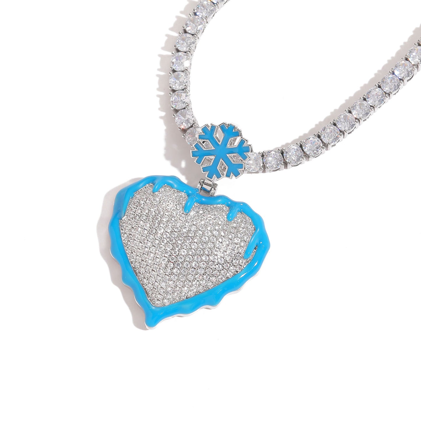 ICE WATER Luminous Ice&Fire Heart pendant zirconia copper