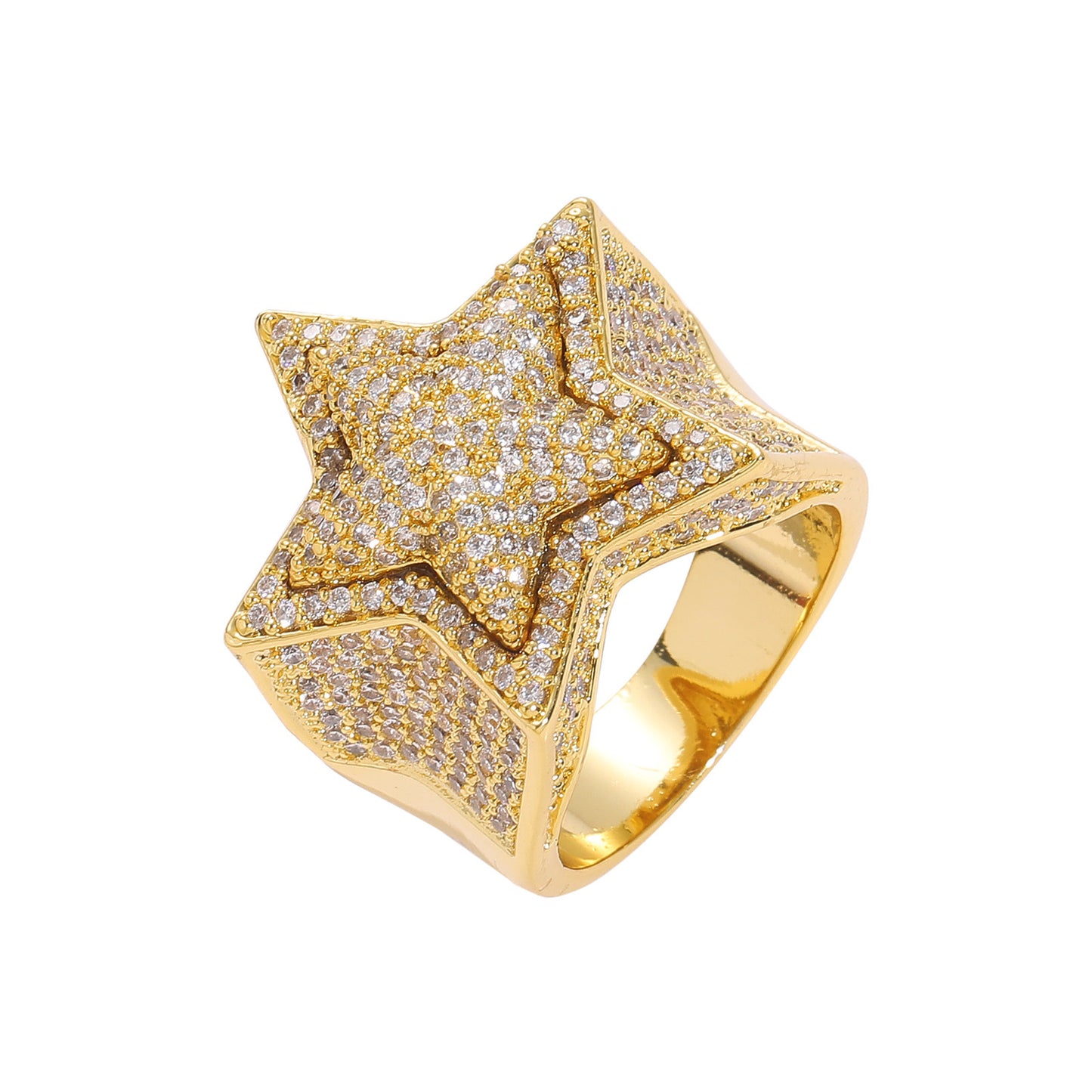 ICE WATER Fashion Men's star shaped Cubic Zirconia Ring