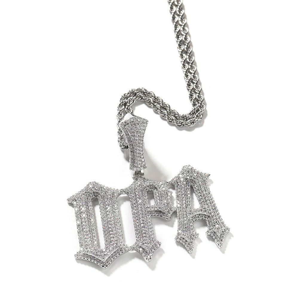 ICE WATER Custom letter pendant zirconia