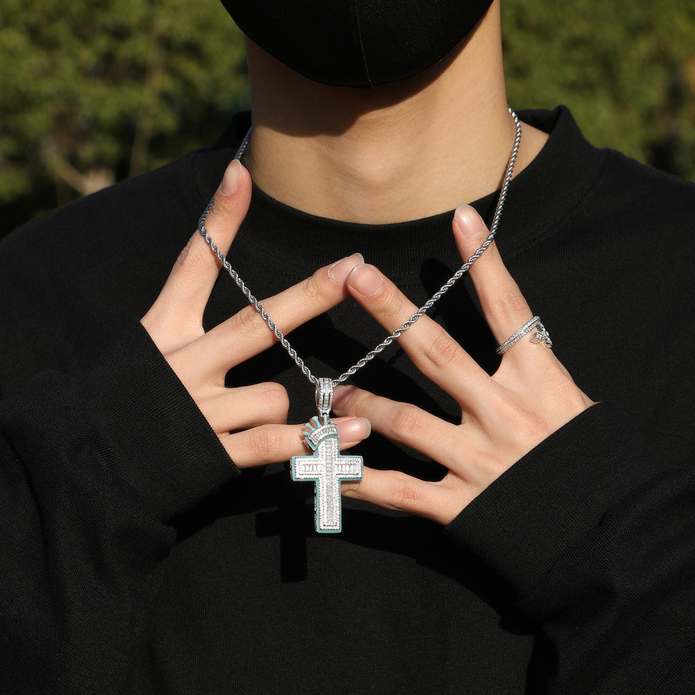 ICE WATER Luminous Cross Charm zirconia Pendant