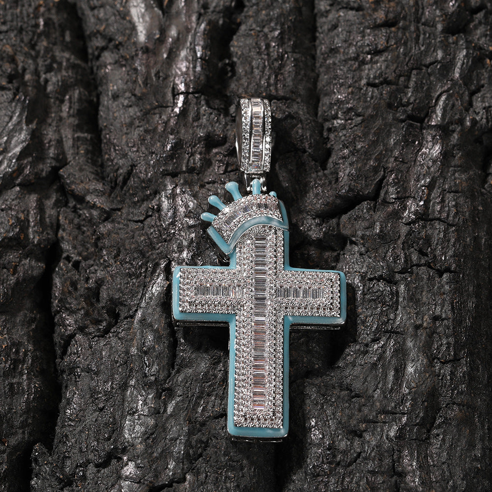 ICE WATER Luminous Cross Charm zirconia Pendant