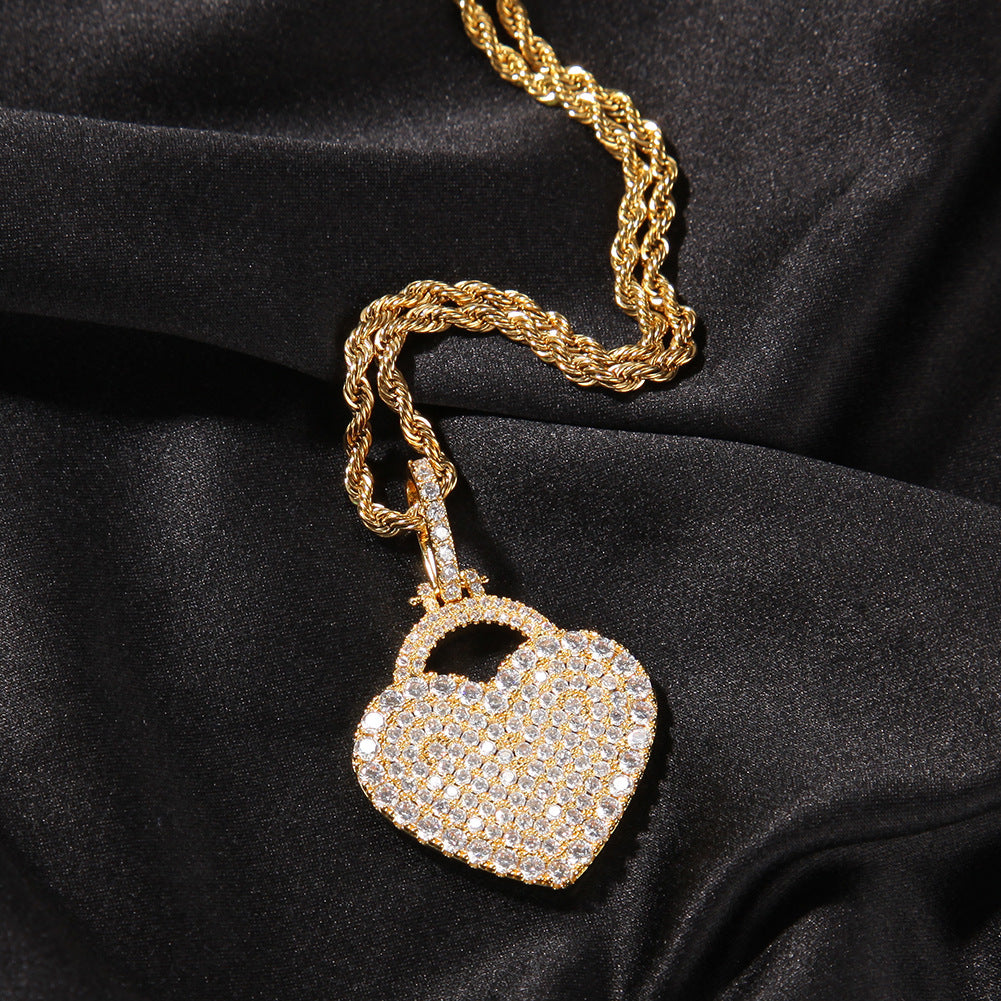 ICE WATER Zirconia 14k Love Lock pendant