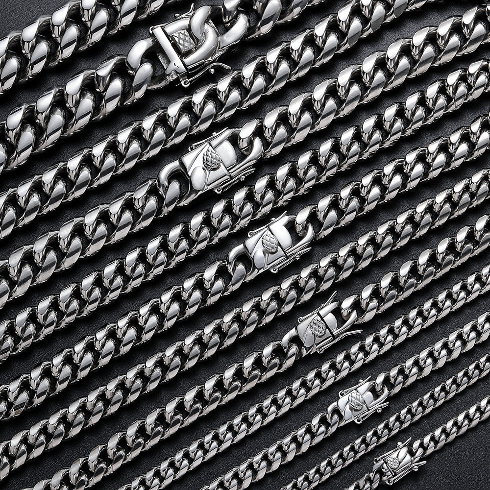 ICE WATER stainless Cuban Link Chain 6-18MM Width/ 6-30 inch