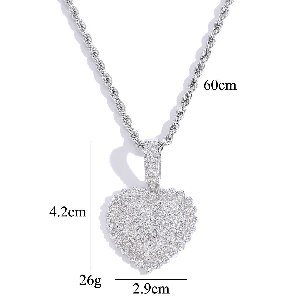 ICE WATER CZ heart shape 925 style Pendant