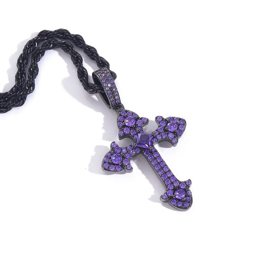 ICE WATER Cross Pendant, Copper With Zirconia