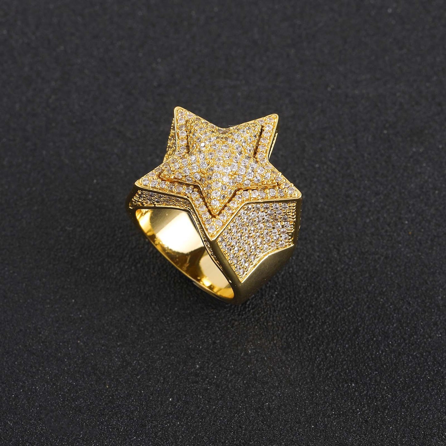 ICE WATER Fashion Men's star shaped Cubic Zirconia Ring