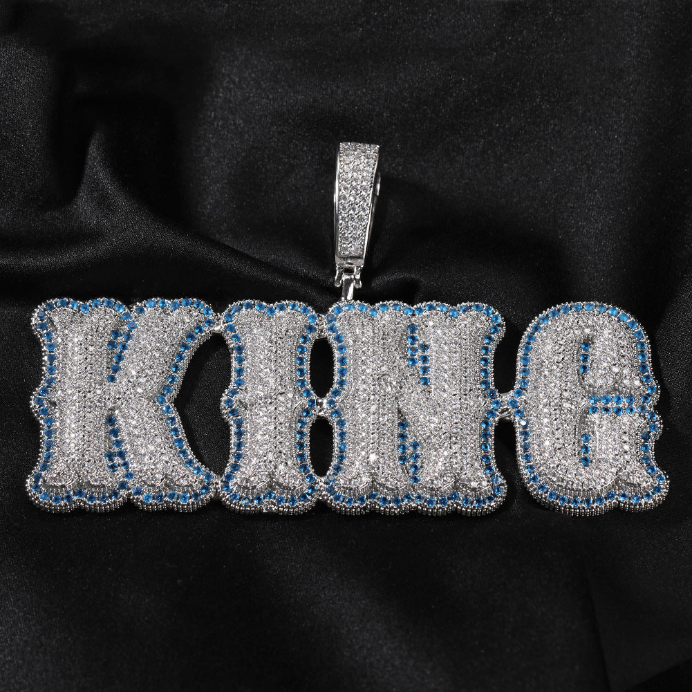 ICE WATER Custome letter pendant zirconia