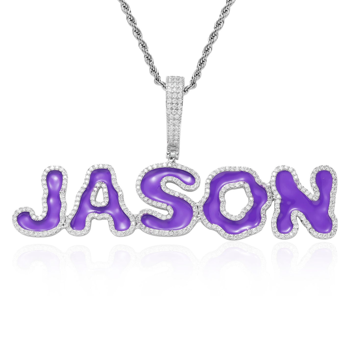 ICE WATER shiny zironia English Letter Pendant Customized Name