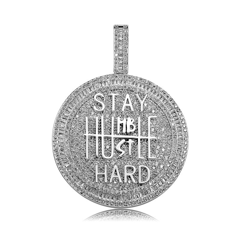 ICE WATER zirconia Pendant  Hip Hop Round Charm