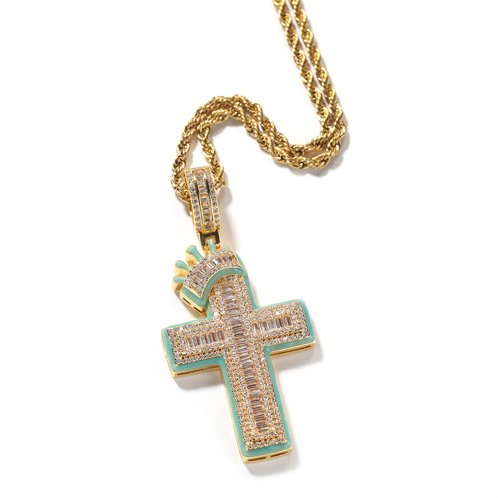 ICE WATER Luminous Cross Charm zirconia Pendant