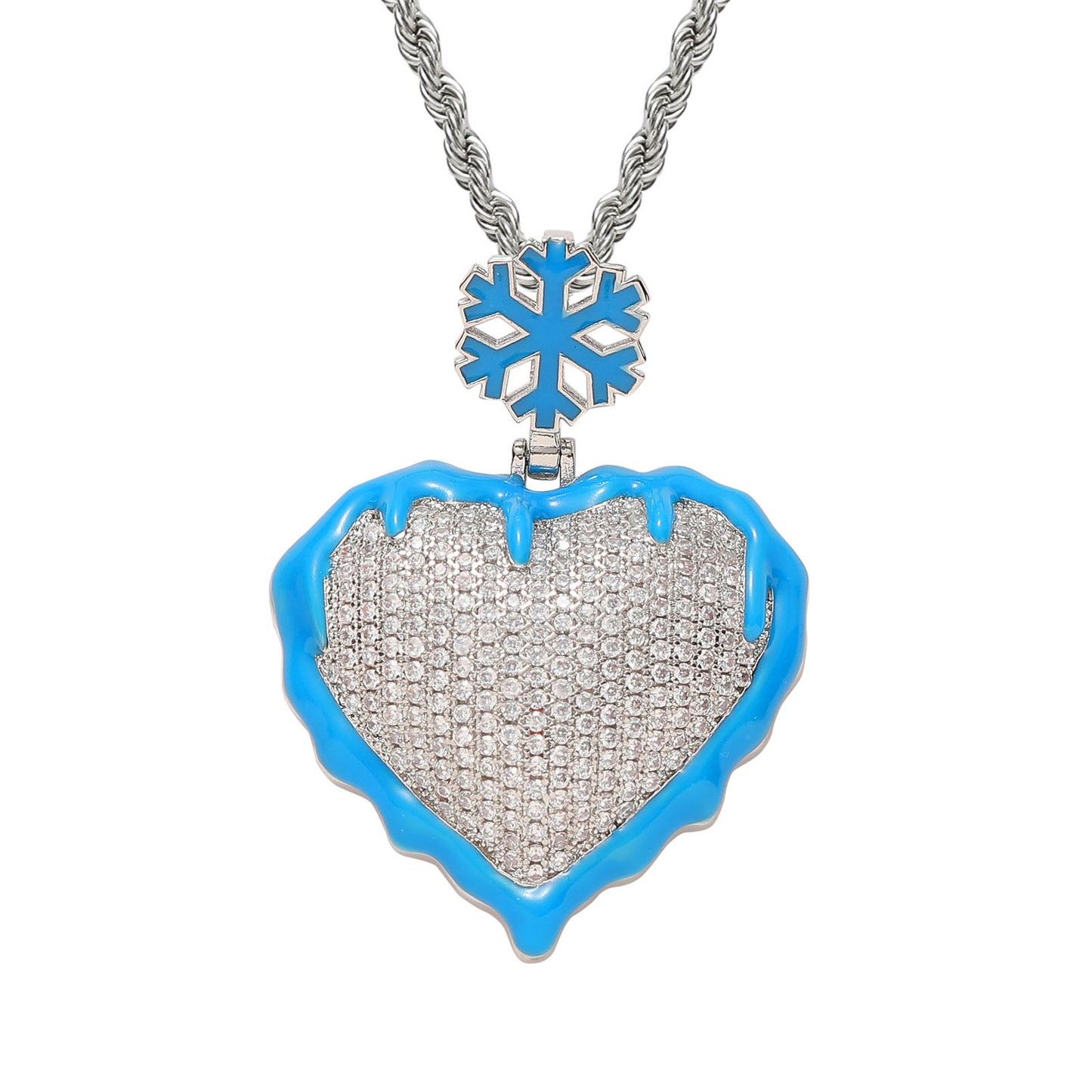 ICE WATER Luminous Ice&Fire Heart pendant zirconia copper