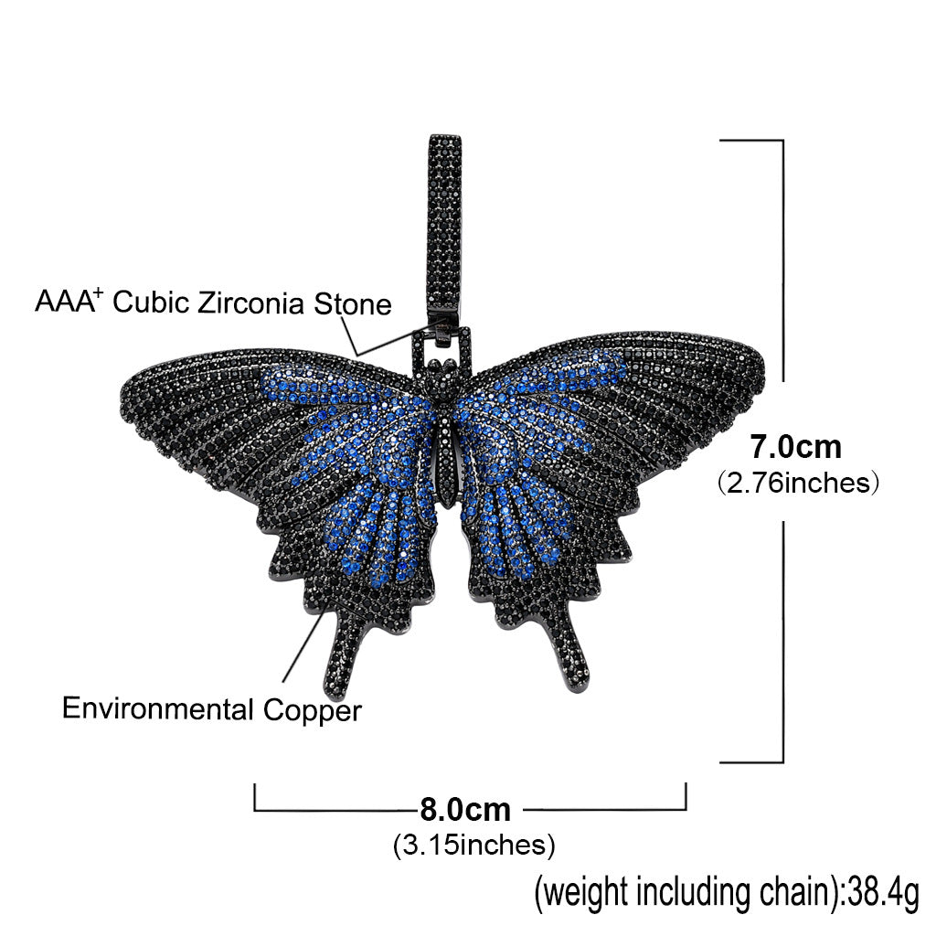 ICE WATER Ice Butterfly Pendant copper and zirconia