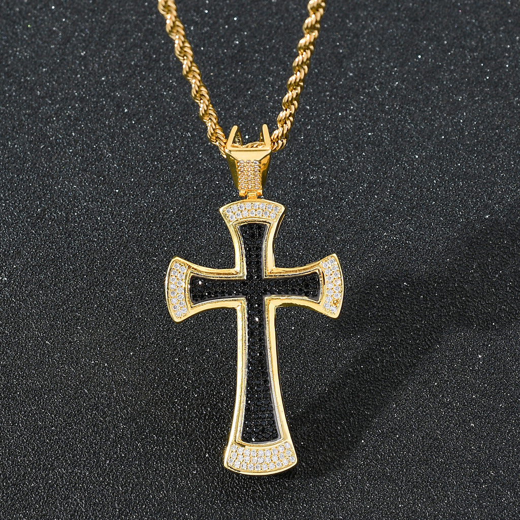 ICE WATER Hip-hop Cross Cooper Cuban zirconia Pendant