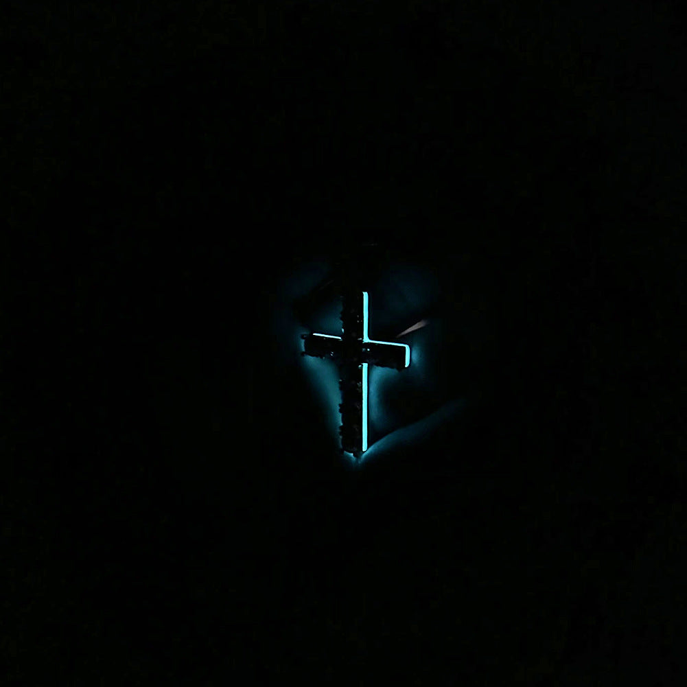 ICE WATER Luminous cross Pendant Hip Hop