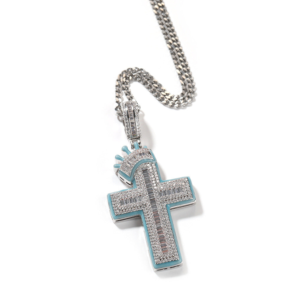 ICE WATER Luminous Cross Charm zirconia Pendant