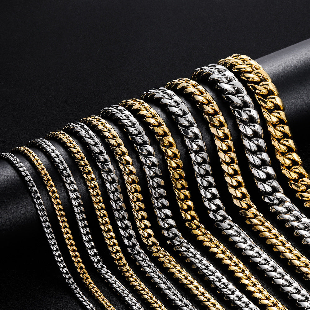 ICE WATER stainless Cuban Link Chain 6-18MM Width/ 6-30 inch