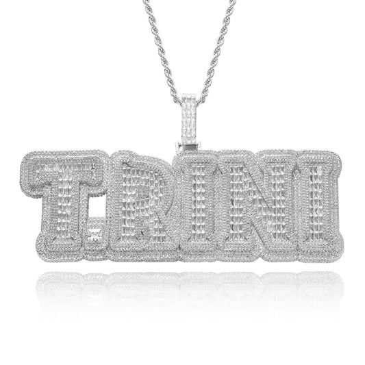 ICE WATER Custom letters pendant zirconia