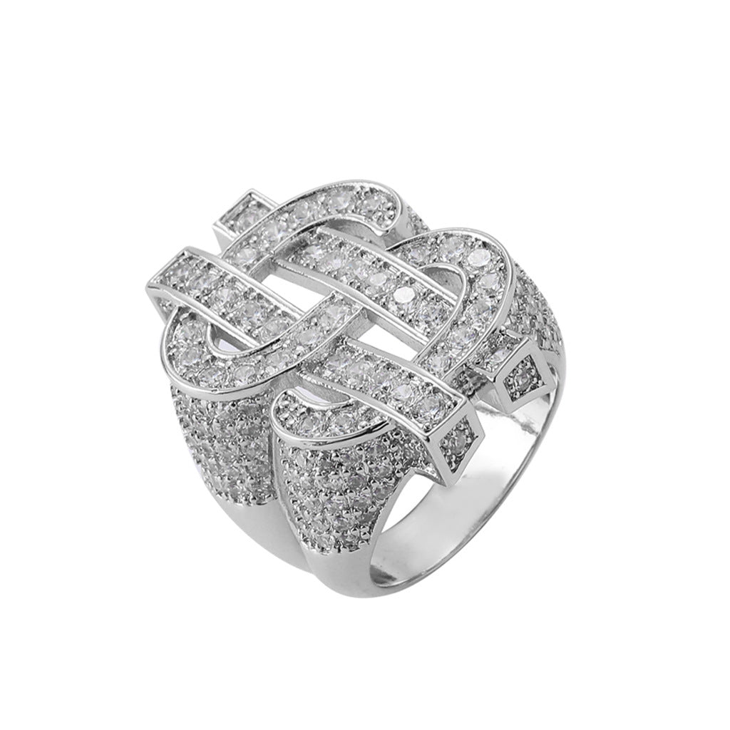 ICE WATER Fashion Doller sign Men's Cubic Zirconia Ring