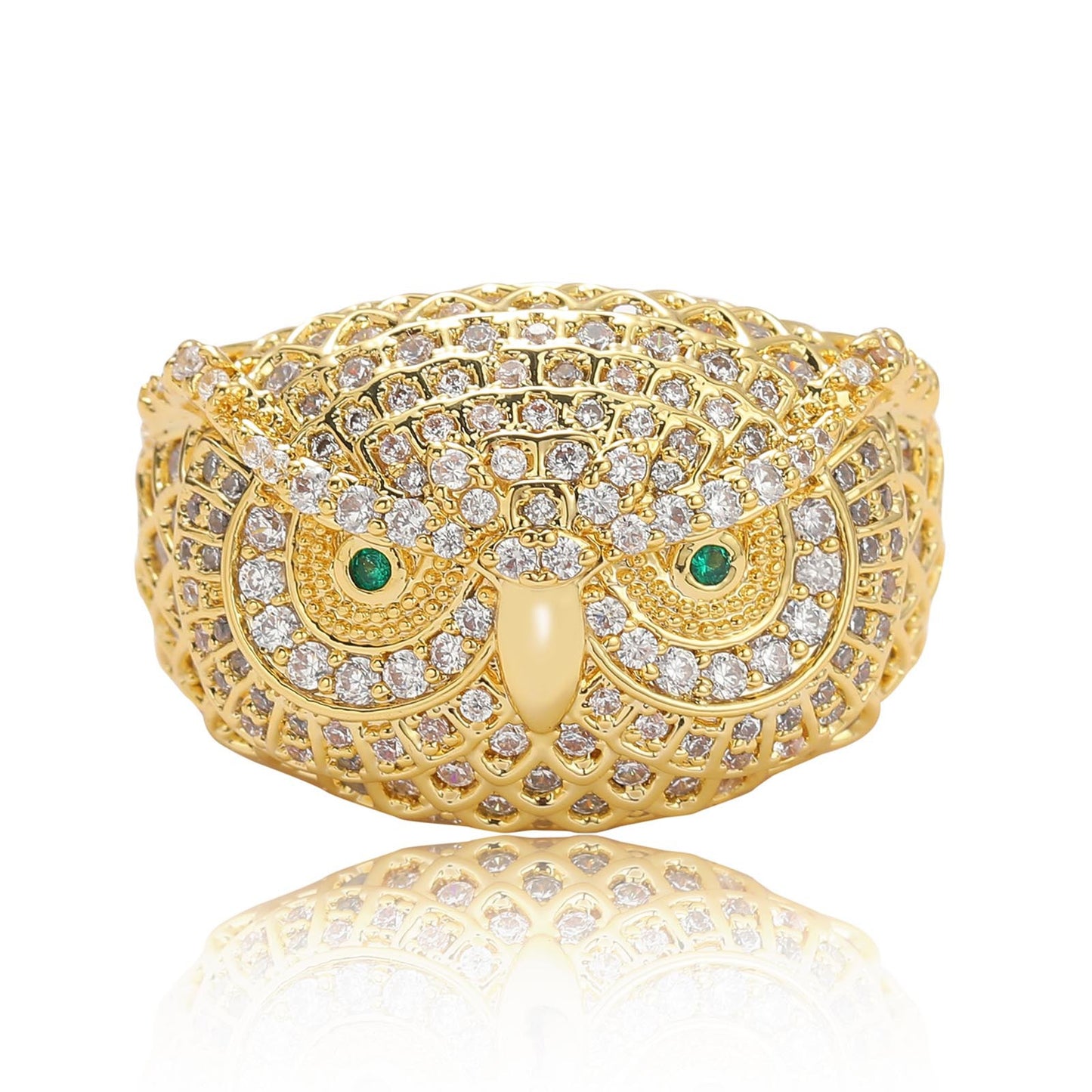 ICE WATER Hip Hop Style Vintage Owl Eye Ring