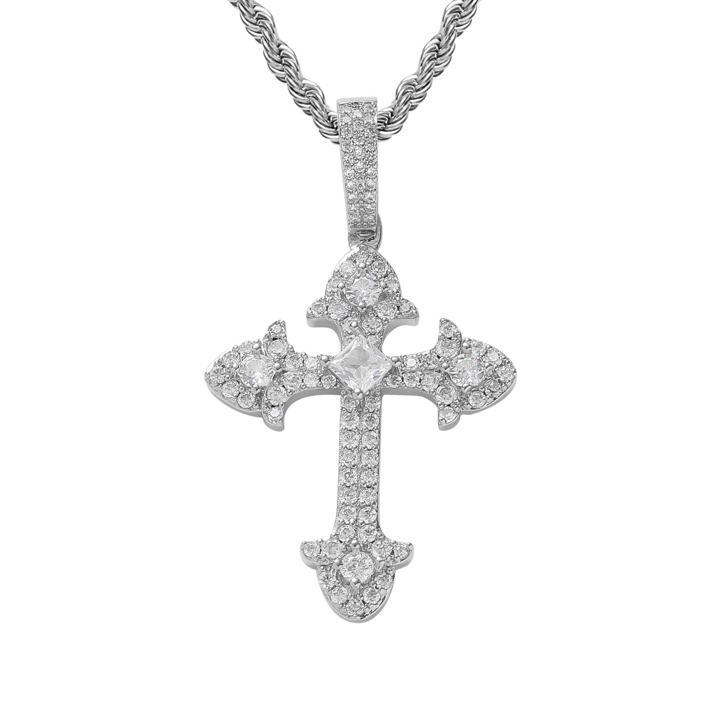 ICE WATER Cross Pendant, Copper With Zirconia